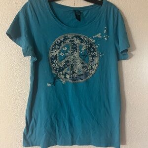 Lucky brand Blue Graphic Women's Top